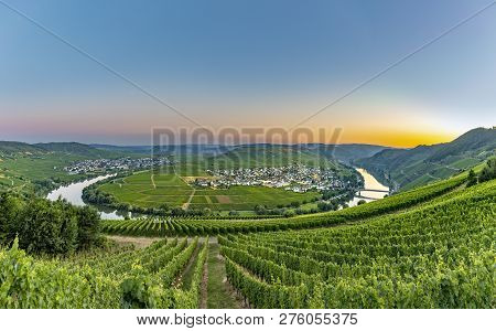Famous Moselle Sinuosity At  Leiwen Called Zummet Hights