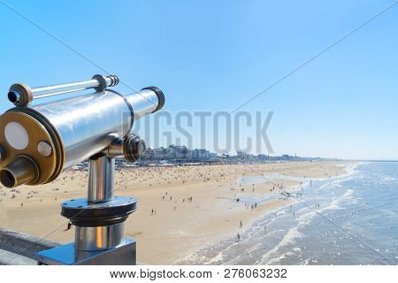 Looking At Scheveningen Beach At Summer, The Hague Netherlands