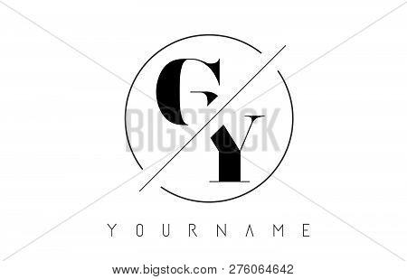 Gy Letter Logo With Cutted And Intersected Design And Round Frame Vector Illustration