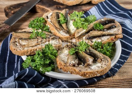 Sandwich With Sprats.