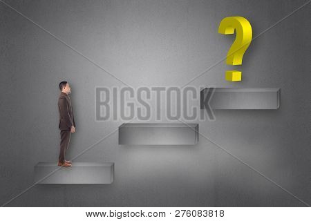 Personal Development Concept. Future Success With Risky Challenge Concept, Portrait Of Asian Busines