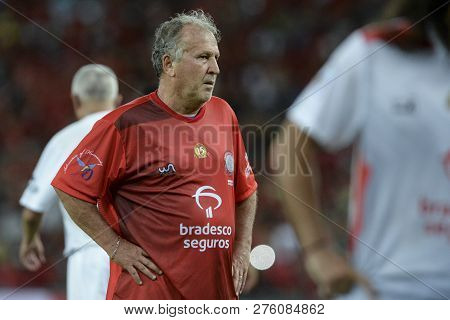 Rio, Brazil - December 27, 2018: Zico Player During A Soccer Game Of The All-stars Game In The Marac