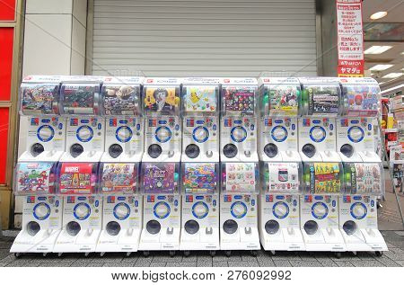 Tokyo Japan - December 12, 2018: Gacha Gacha Toy Vending Machine  In Tokyo Japan.