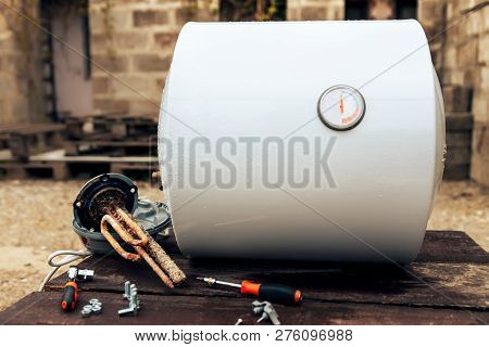 The Wizard Leads Service Boiler,from The Outside Of The Room.