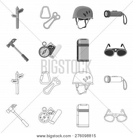 Isolated Object Of Mountaineering And Peak Icon. Collection Of Mountaineering And Camp Vector Icon F