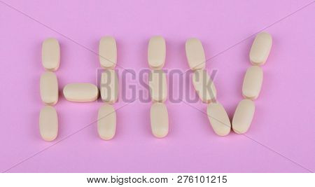 Hiv Therapy Efavirenz On Pink Background At Dry Sunny Summer Day