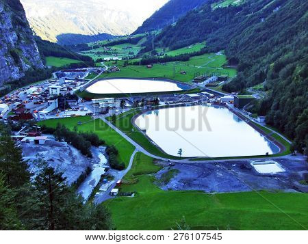 Lakes From Hydro Power Plant Arge Kraftwerk Limmern - Canton Of Glarus, Switzerland