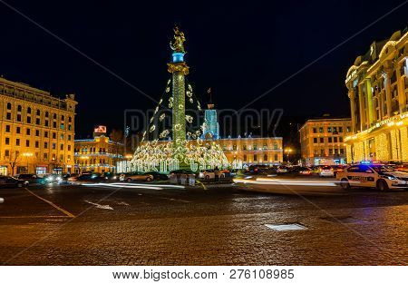 Christmas Illumination In Tbilisi, Georgia