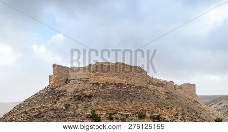Al Jaya, Jordan, December 06, 2018 : The Remains Of The Medieval Fortress Ash Shubak, Standing On A 