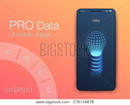 Mobile Phone Application For Analytics. Stock Vector