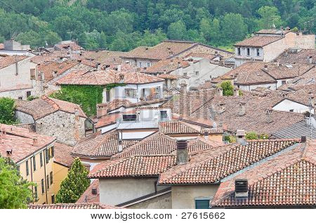 Vista panorâmica de Bobbio. Emilia-Romagna. Itália.