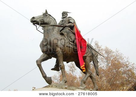 monument af skenderbeg i skopje, Makedonien