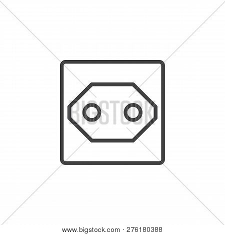 Power Socket Outline Icon. Linear Style Sign For Mobile Concept And Web Design. Type L Socket Simple