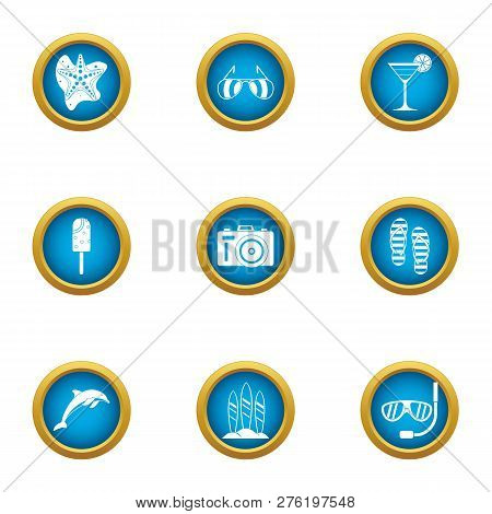 Sightseer Photo Icons Set. Flat Set Of 9 Sightseer Photo Icons For Web Isolated On White Background