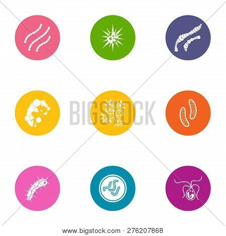 Sickness Icons Set. Flat Set Of 9 Sickness Icons For Web Isolated On White Background