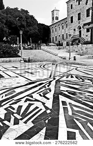 Nazareth, Israel - September 21, 2017: Terra Sancta School, Joseph Church And Paving In Nazareth, Is