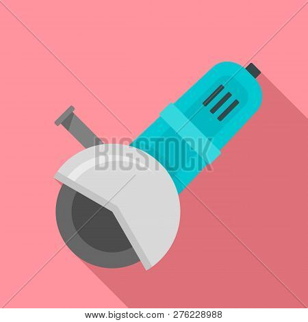 Work Angle Grinder Icon. Flat Illustration Of Work Angle Grinder Vector Icon For Web Design