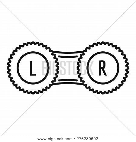 Contact Lens Case Icon. Outline Contact Lens Case Vector Icon For Web Design Isolated On White Backg