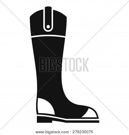 Leather Horseback Boot Icon. Simple Illustration Of Leather Horseback Boot Vector Icon For Web Desig