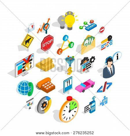 Convenient Icons Set. Isometric Set Of 25 Convenient Vector Icons For Web Isolated On White Backgrou