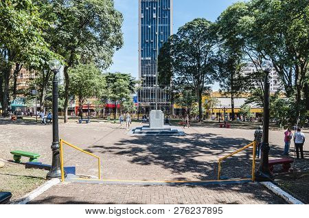 Londrina - Pr, Brazil - December 12, 2018: Ordinary Day At Marechal Floriano Peixoto Square (praça D