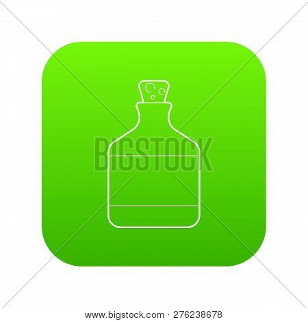 Ethanol In Bottle Icon Green Vector Isolated On White Background