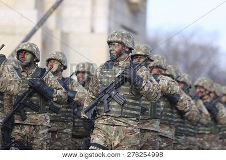 Romanian Special Forces Soldiers, Armed With M4A1 5.56×45Mm Nato Assault Rifles