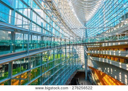 Tokyo, Japan - April 28 2018: Tokyo International Forum Is A Multi-purpose Exhibition Center, Design