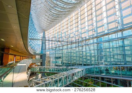 Tokyo, Japan - April 28 2018: Tokyo International Forum Is A Multi-purpose Exhibition Center, Design