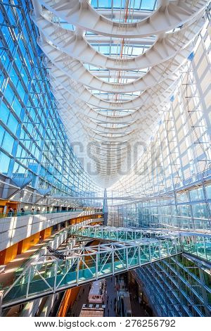 Tokyo, Japan - April 28 2018: Tokyo International Forum Is A Multi-purpose Exhibition Center, Design