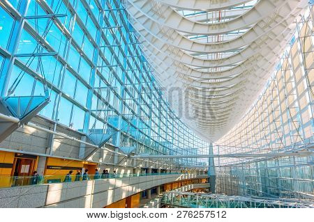 Tokyo, Japan - April 28 2018: Tokyo International Forum Is A Multi-purpose Exhibition Center, Design