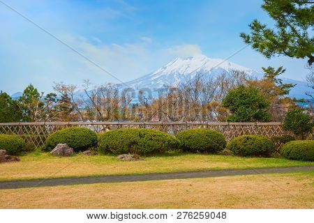 Hirosaki, Japan - April 23 2018: The Fujita Memorial Japanese Garden Built In 1919 In Japanese Tradi