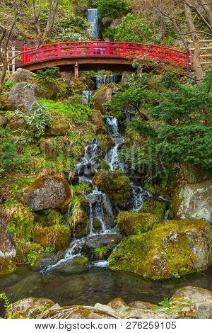 Hirosaki, Japan - April 23 2018: The Fujita Memorial Japanese Garden Built In 1919 In Japanese Tradi