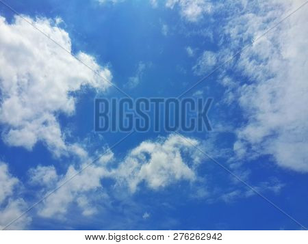 White Clouds On Sky Blue Beautiful Background