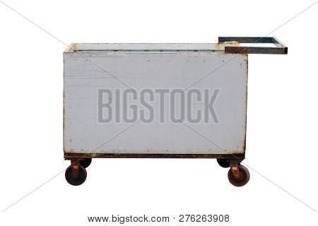 Steel Cart, Pick Up Your Goods Old, Trolley Square Shaped Steel Trolley, Trailer Trash And Clear, Pu