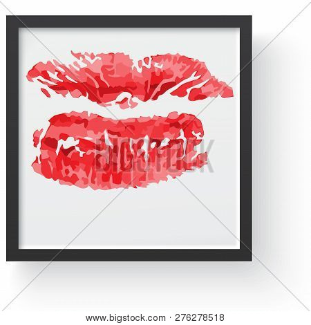 Lipstick Kiss Print. Female Sexy Red Lips. Sexy Lips Makeup, Kis