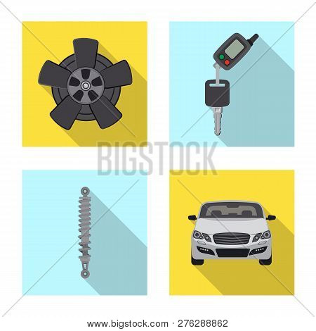 Isolated Object Of Auto And Part Icon. Set Of Auto And Car Stock Vector Illustration.