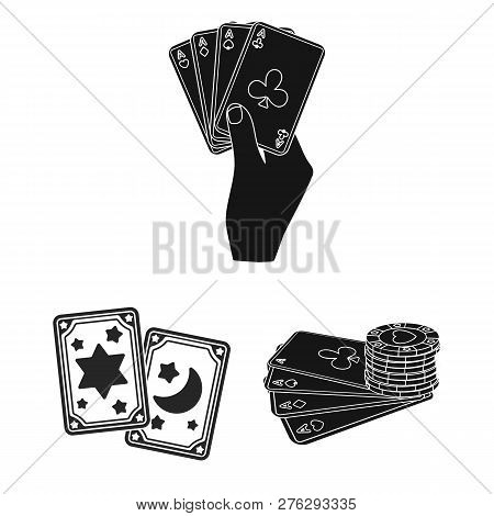Vector Illustration Of Game And Magic Logo. Set Of Game And Poker Stock Symbol For Web.