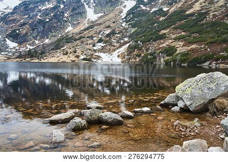 Small Pond In The Giant Mountains In The Winter, Poland