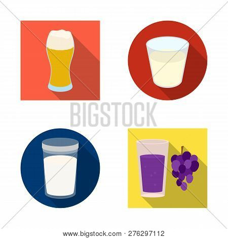 Vector Design Of Glass  And Transparent  Sign. Collection Of Glass  And Empty  Vector Icon For Stock