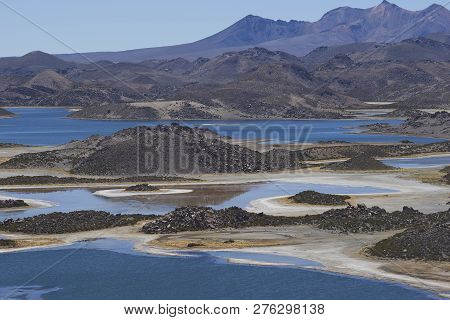 Lagunas De Cotacani In Lauca National Park High On The Altiplano Of Northern Chile.