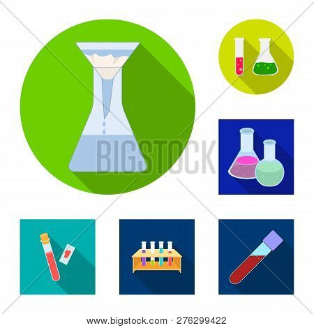 Isolated Object Of Flask And Laboratory Logo. Set Of Flask And Equipment Vector Icon For Stock.