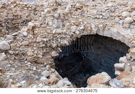 Al Jaya, Jordan, December 06, 2018 : Lower Level Room Visible In The Breach In The Roof Of The Medie