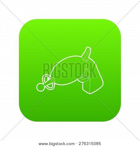 Alien Weapon Toy Icon Green Isolated On White Background