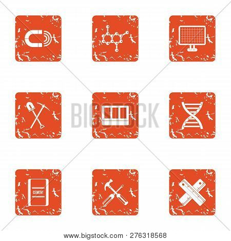 Pull Icons Set. Grunge Set Of 9 Pull Icons For Web Isolated On White Background