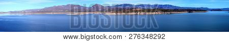 Panorama Mountain And Reflections Of Mountain In Roosevelt Lake Central Arizona
