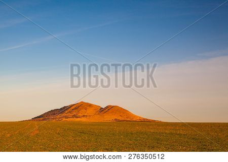 Rana Hill. Autumn Scenery In Czech Bohemian Uplands, Czech Republic. It Is The Center Of The Hang Gl
