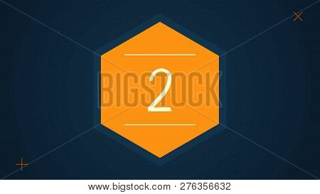 Countdown Leader Graphic With Amazing White Graphic Hexagons 25 To 0. Countdown Motiongraphic 0 To 2
