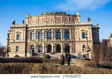 Prague, Czech Republic - April, 2018: Rudolfinum A Neo-renaissance Style Building Situated On Jan Pa
