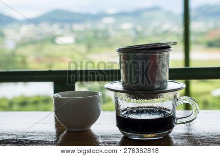 Hot Vietnamese Coffee Served With Condensed Milk